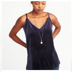 Banana Republic Velvet Knit Blue Camisole Top